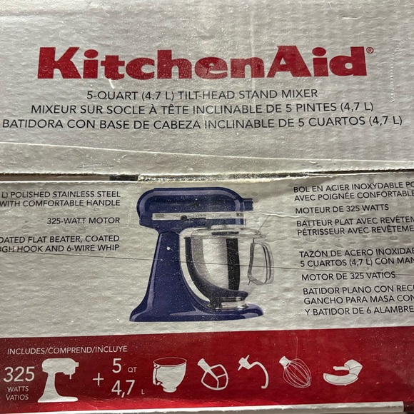 NEW IN BOX Must Go! Unopened KitchenAid Cobalt Blue Stand Mixer NIB Beater Blade - Picture 5 of 9